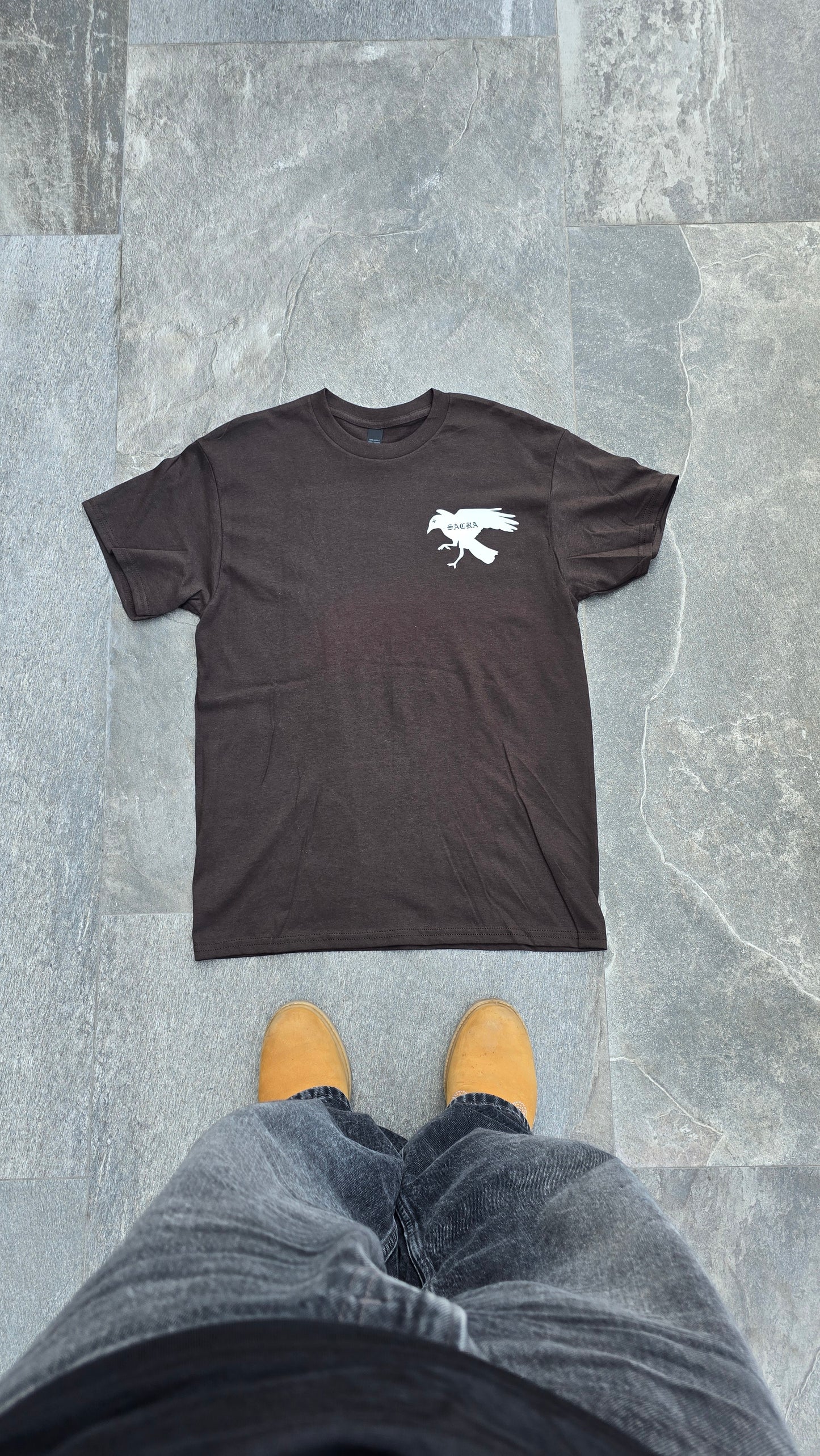 Crow Graphic Shirt (Brown)