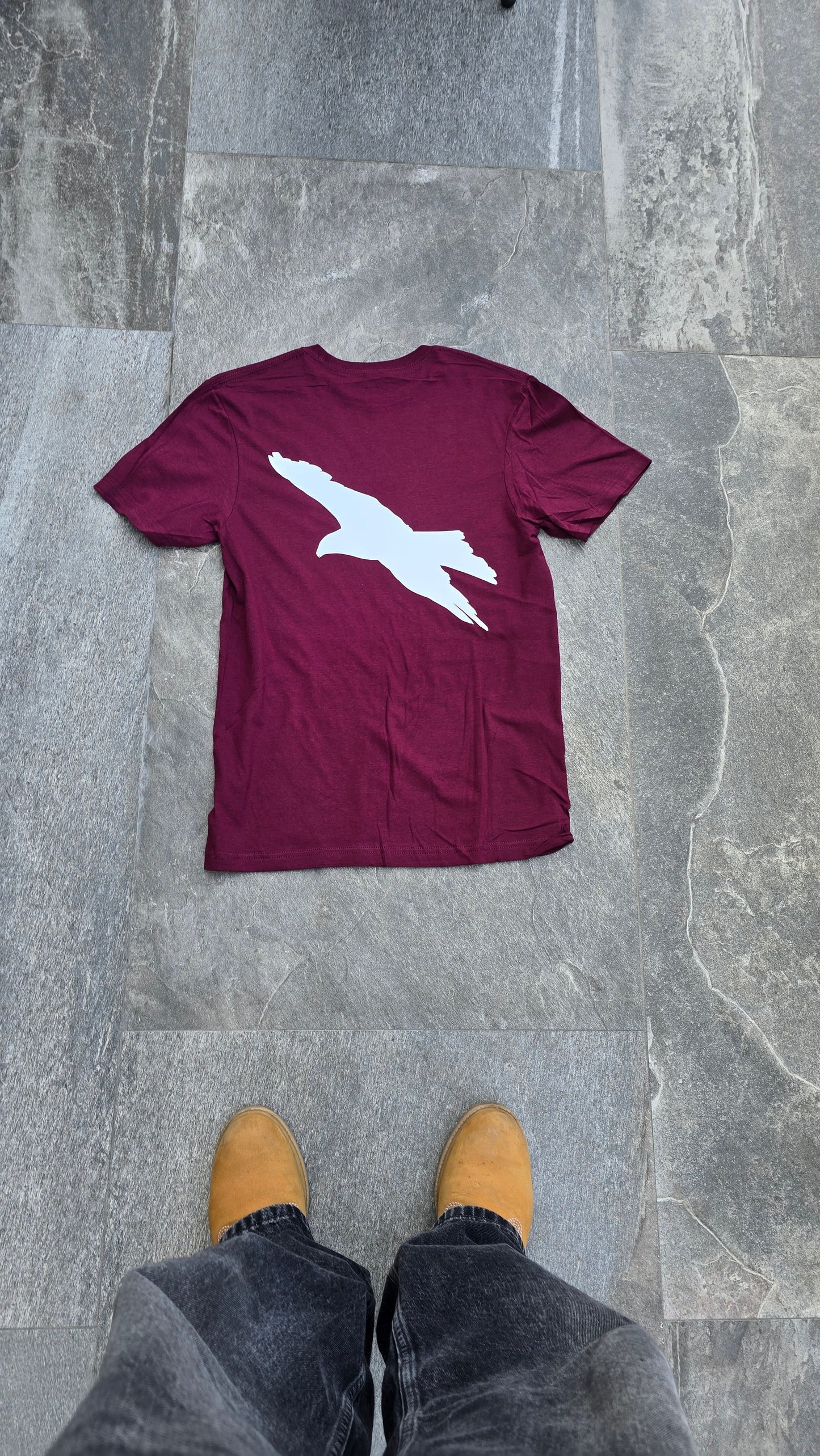 Crow Graphic Shirt (Wine Red)
